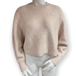 Garage mock neck pink long sleeve sweater